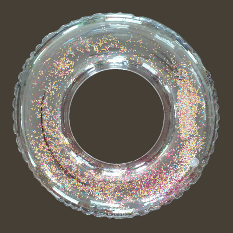 Надувное прозрачное плавательное кольцо для бассейна с блестками для детей